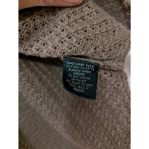 Lauren Ralph Lauren 100% Linen Open Knit Drape Cardigan- Size M- Olive Green - Picture 5 of 6